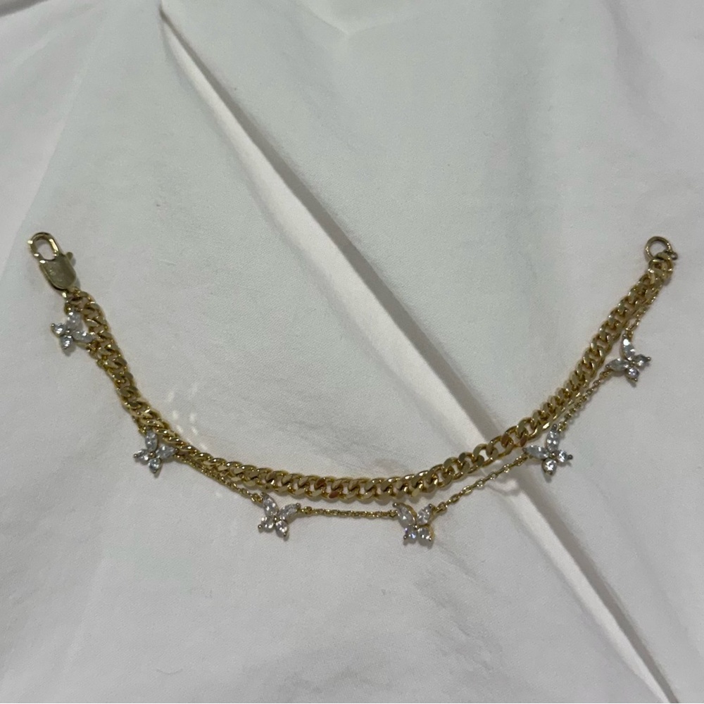 Gold Butterfly Charm Bracelet